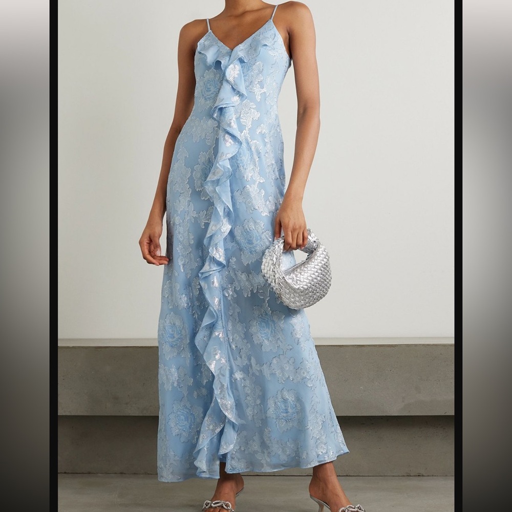 LOVESHACKFANCY
June ruffled fil-coupé silk-blend georgette dress